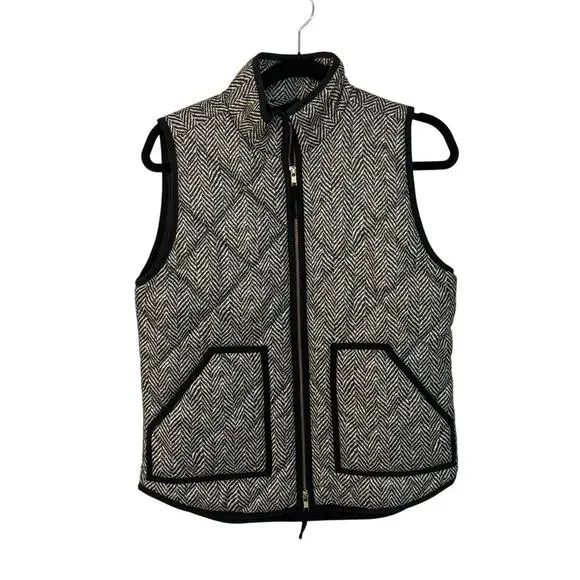 J.Crew Herringbone Quilted Puffer Vest Zip-Up Size Small - Picture 1 of 6